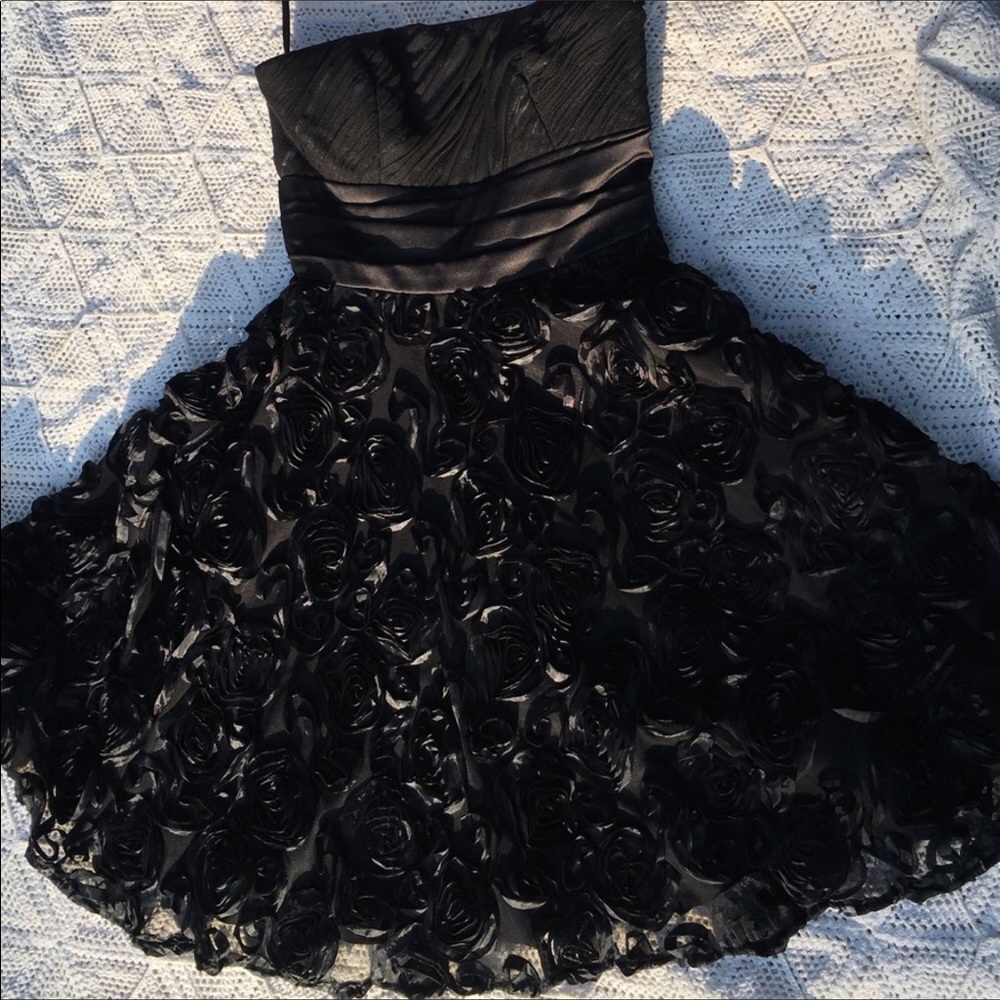 WHBM Black strapless cocktail dress